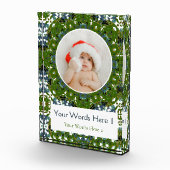 Custom Winter Green Grey Weihnachtsdekor Geschenk Fotoblock (Rechts)