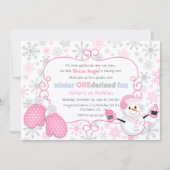 Custom Winter One-derland 1. Geburtstag Einladung (Vorderseite)