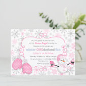 Custom Winter One-derland 1. Geburtstag Einladung (Stehend Vorderseite)