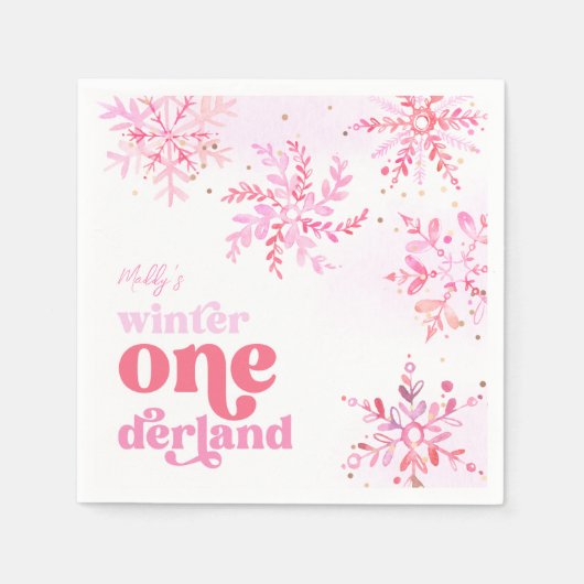 Custom Winter Onederland Paper Party Napkins Serviette (Vorderseite)