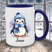 Custom Winter Penguin Kaffeetasse