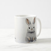 Custom Winter Rabbit Liebe Niedliche Ästhetik Kaffeetasse (VorderseiteRechts)