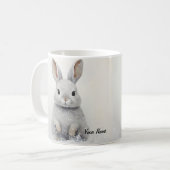 Custom Winter Rabbit Liebe Niedliche Ästhetik Kaffeetasse (Vorderseite Links)
