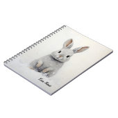 Custom Winter Rabbit Liebe Niedliche Ästhetik Notizblock (Linke Seite)