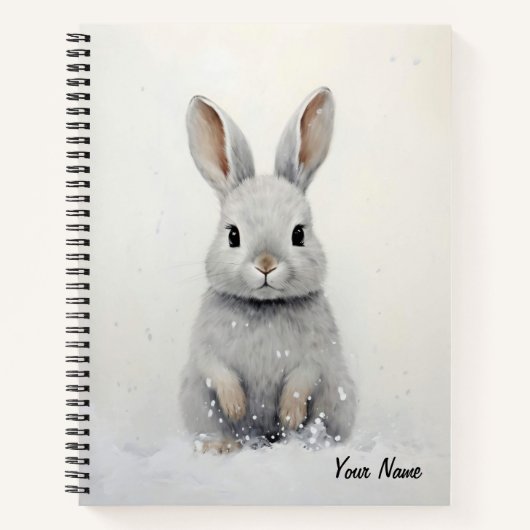 Custom Winter Rabbit Liebe Niedliche Ästhetik Notizblock (Vorderseite)