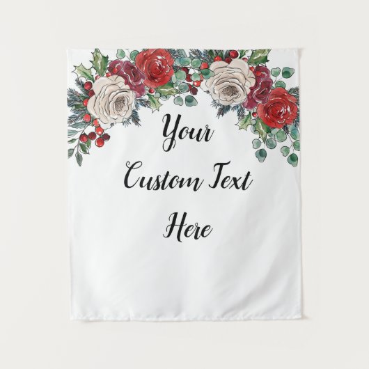 Custom Winter Wedding Weihnachts Foto Stand Prop Wandteppich (Vorderseite)