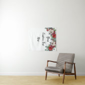 Custom Winter Wedding Weihnachts Foto Stand Prop Wandteppich (Beispiel (Horizontal))