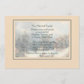 Custom Winter Wonderland Landschaft Malerei Feiertagskarte (Rückseite)