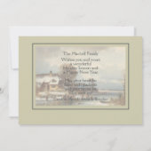 Custom Winter Wonderland Landschaft Malerei Feiertagskarte (Rückseite)