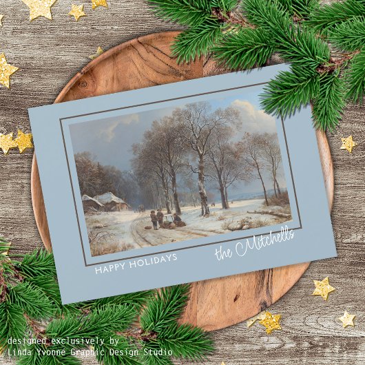 Custom Winter Wonderland Landschaft Malerei Feiertagskarte