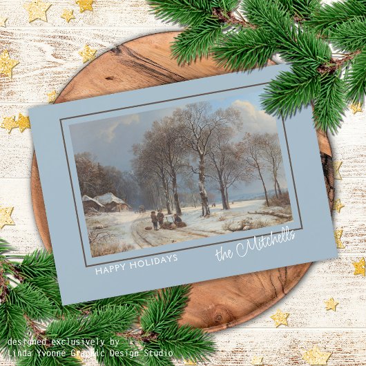 Custom Winter Wonderland Landschaft Malerei Feiertagskarte