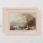 Custom Winter Wonderland Landschaft Malerei Feiertagskarte (Vorne/Hinten)