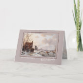 Custom Winter Wonderland Landschaft Malerei Feiertagskarte (Vorderseite)