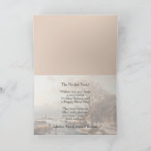 Custom Winter Wonderland Landschaft Malerei Feiertagskarte (Innenseite)