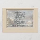 Custom Winter Wonderland Landschaft Malerei Feiertagskarte (Rückseite)