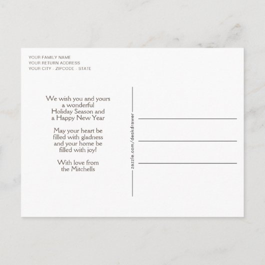 Custom Winter Wonderland Landschaft Malerei Postkarte (Rückseite)