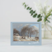 Custom Winter Wonderland Landschaft Malerei Postkarte (Stehend Vorderseite)