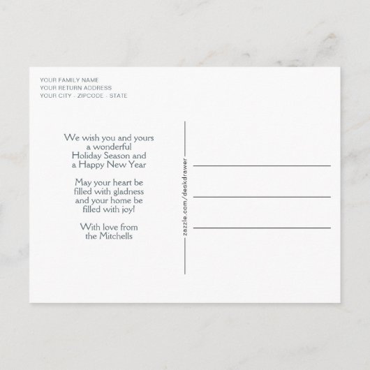 Custom Winter Wonderland Landschaft Malerei Postkarte (Rückseite)