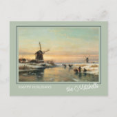 Custom Winter Wonderland Landschaft Malerei Postkarte (Vorderseite)