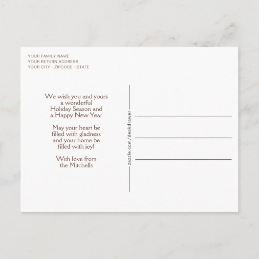 Custom Winter Wonderland Landschaft Malerei Postkarte (Rückseite)