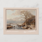 Custom Winter Wonderland Landschaft Malerei Postkarte (Vorderseite)