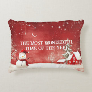 Custom Winter Wonderland Scene Weihnachtsschneeman Dekokissen