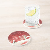 Custom Winter Wonderland Scene Weihnachtsschneeman Getränkeuntersetzer (Seite)