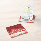 Custom Winter Wonderland Scene Weihnachtsschneeman Rechteckiger Pappuntersetzer (Vor Ort)