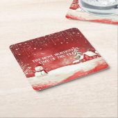 Custom Winter Wonderland Scene Weihnachtsschneeman Rechteckiger Pappuntersetzer (angewinkelt)