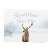 Custom Winter Woodland Stag Weihnachtsfeiertage Magnet (Horizontal)