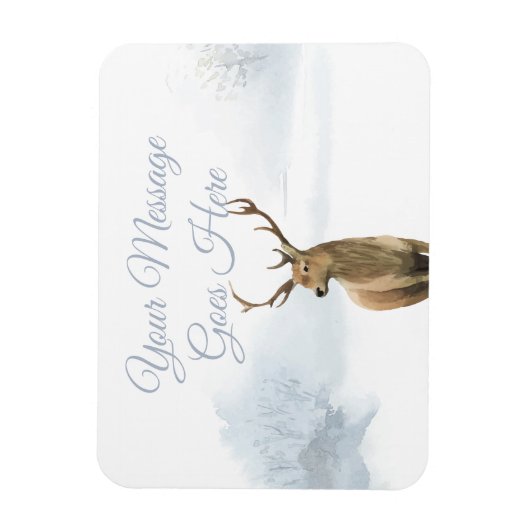 Custom Winter Woodland Stag Weihnachtsfeiertage Magnet (Vertikal)