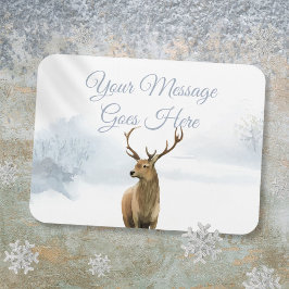 Custom Winter Woodland Stag Weihnachtsfeiertage Magnet