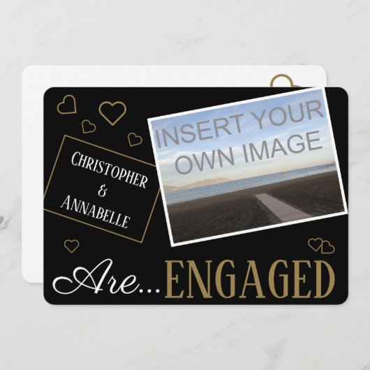 Custom Wir Got Verlobte Ankündigung Foto (Vorne/Hinten)