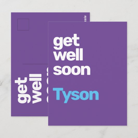 CUSTOM wird bald gut lila moderne KARTE. Postkarte (Vorne/Hinten)