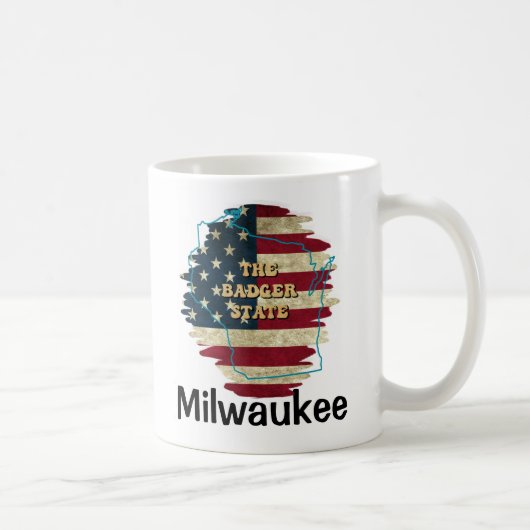 Custom Wisconsin Staat Kaffeemaschine Tasse (Rechts)