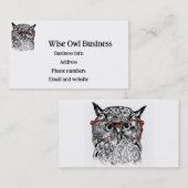 Custom Wise Owl Bird Graphic Art Visitenkarte (Vorne/Hinten)