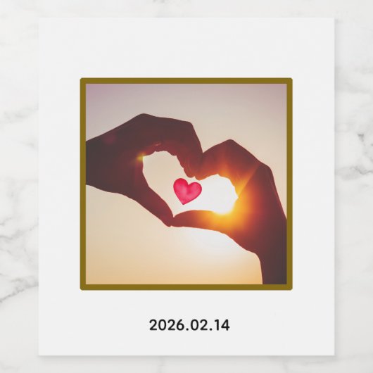 Custom with photo and date design weinetikett (Einzelnes Label)