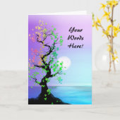 Custom with Your Words Tree of Life Birthday Card Karte (Gelbe Blume)