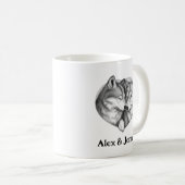 Custom Wolf Couple Names Personalized Kaffeetasse (VorderseiteRechts)