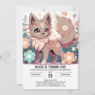 Custom Wolf Digital Geburtstag Einladung