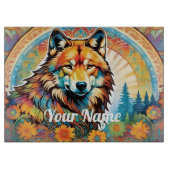 Custom Wolf Glass Cutting Board Schneidebrett (Vorderseite)
