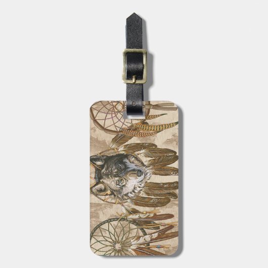 Custom Wolf Luggage Tag Gepäckanhänger (Vorderseite vertikal)