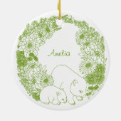 Custom Wombat Christmas Green Keramik Ornament (Hinten)