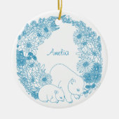 Custom Wombat Christmas Light Blue Keramik Ornament (Vorne)