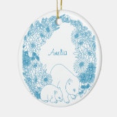 Custom Wombat Christmas Light Blue Keramik Ornament (Links)