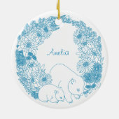 Custom Wombat Christmas Light Blue Keramik Ornament (Hinten)
