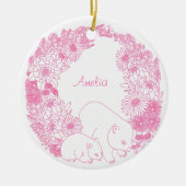 Custom Wombat Christmas Pink Keramik Ornament (Vorne)