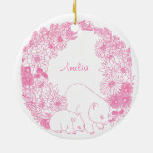 Custom Wombat Christmas Pink Keramik Ornament (Hinten)