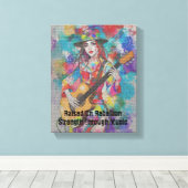 Custom Women Guitarist Abstrakte Kunst Inspiration Leinwanddruck (Insitu (Holzboden))