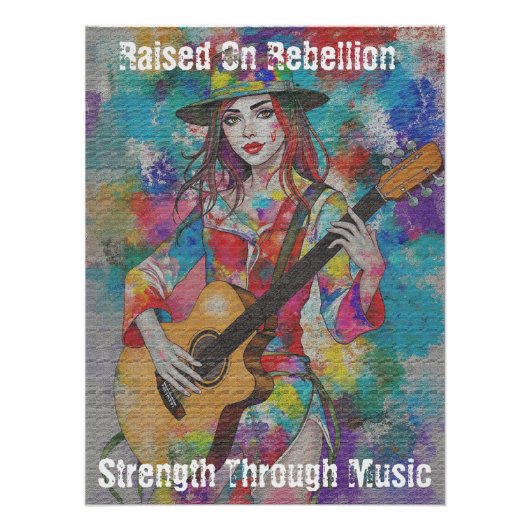 Custom Women Guitarist Abstrakte Kunst Inspiration Poster (Vorderseite)